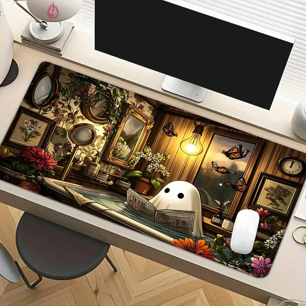 Fantasy Retro Bathroom Mouse Pad Desk Mat Large Computer Office Carpet XXL Mousepad Gamer Gaming PC Accessories Keyboard Rug