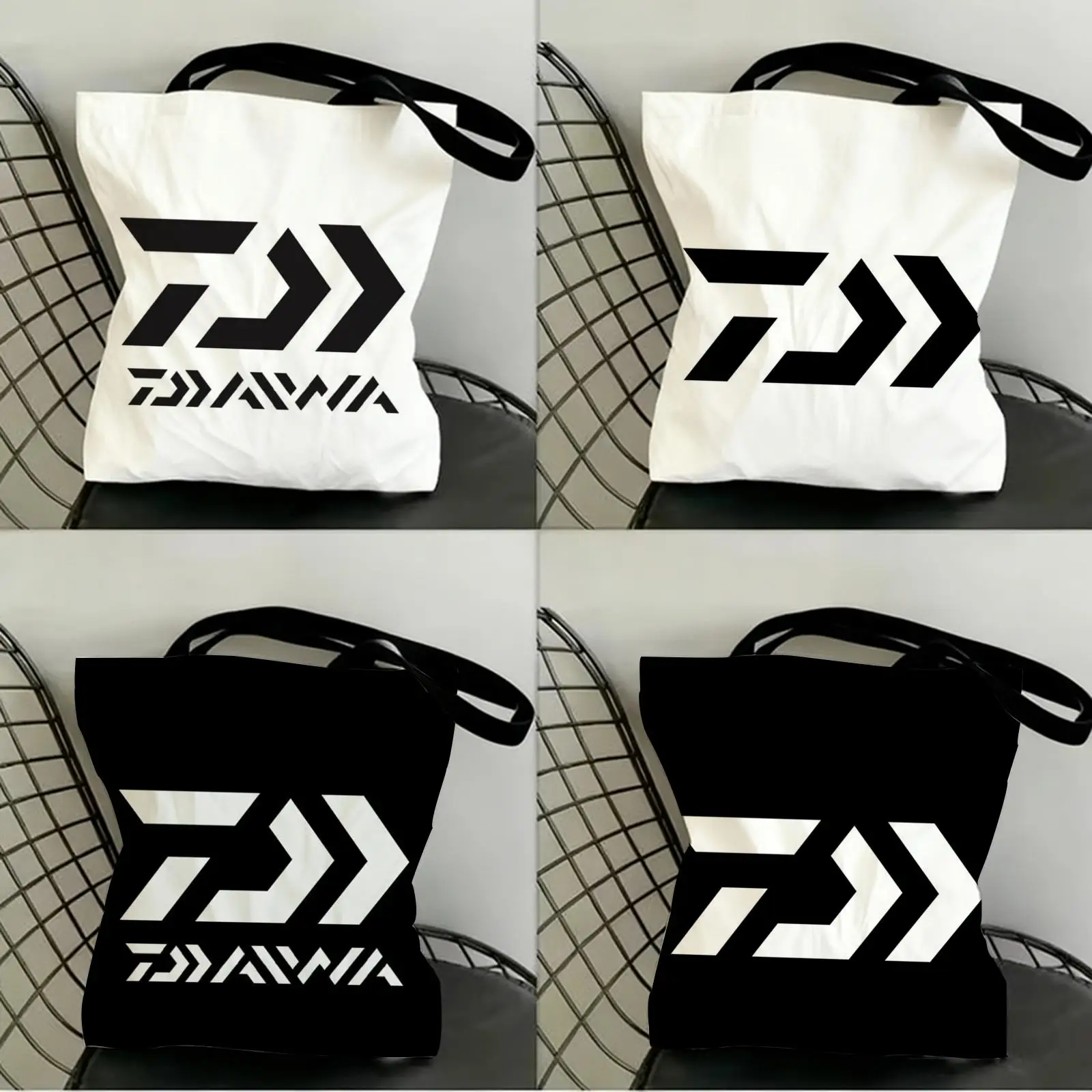 

Brand D-DAIWA P-PIER 39 Storage Bags Canvas Double-Sided Print Fashion Shoulder Tote Shopping Bag Gift Eco Handbags