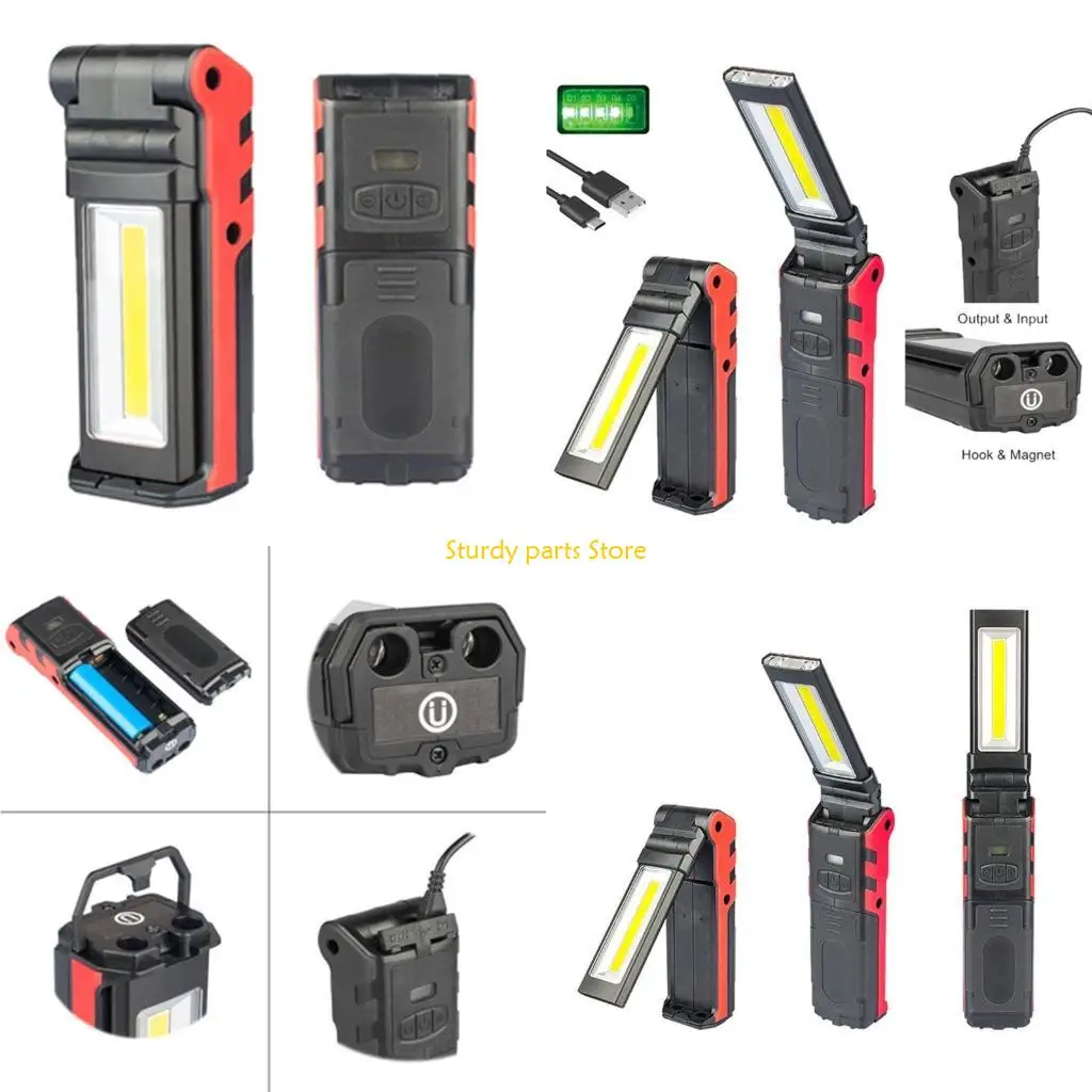 

97QC COB LED Working Light With Base & Hook USB Rechargeable