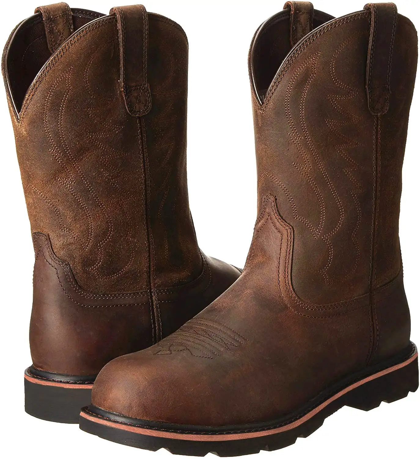 Botas de Couro Masculinas Tamanho Plus 48, Botas Western Cowboy , Calçados Masculinos Fashion para Todas as Estações