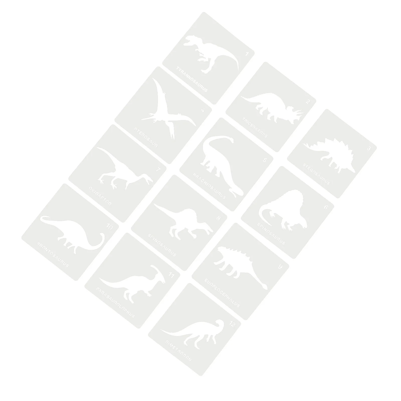 

12Pcs Dinosaur Stencils No Burr Edges for Safe Creative Painting and Scrapbooking DIY Painting Template DIY Painted Stencils