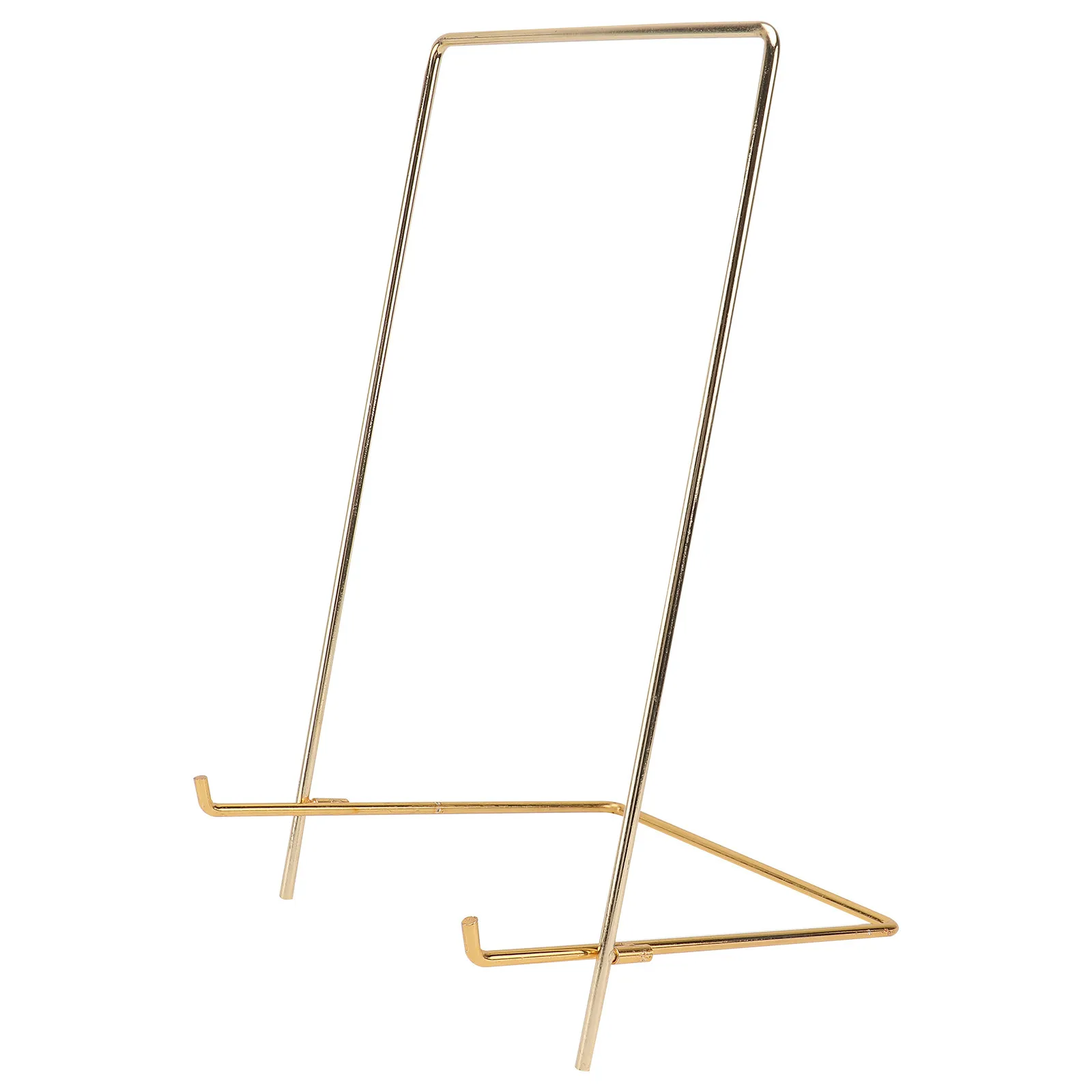 Robust Iron Display Stand with Electroplating Baked Lacquer Finish for Picture Frames Plates Books Artwork Collections Stable