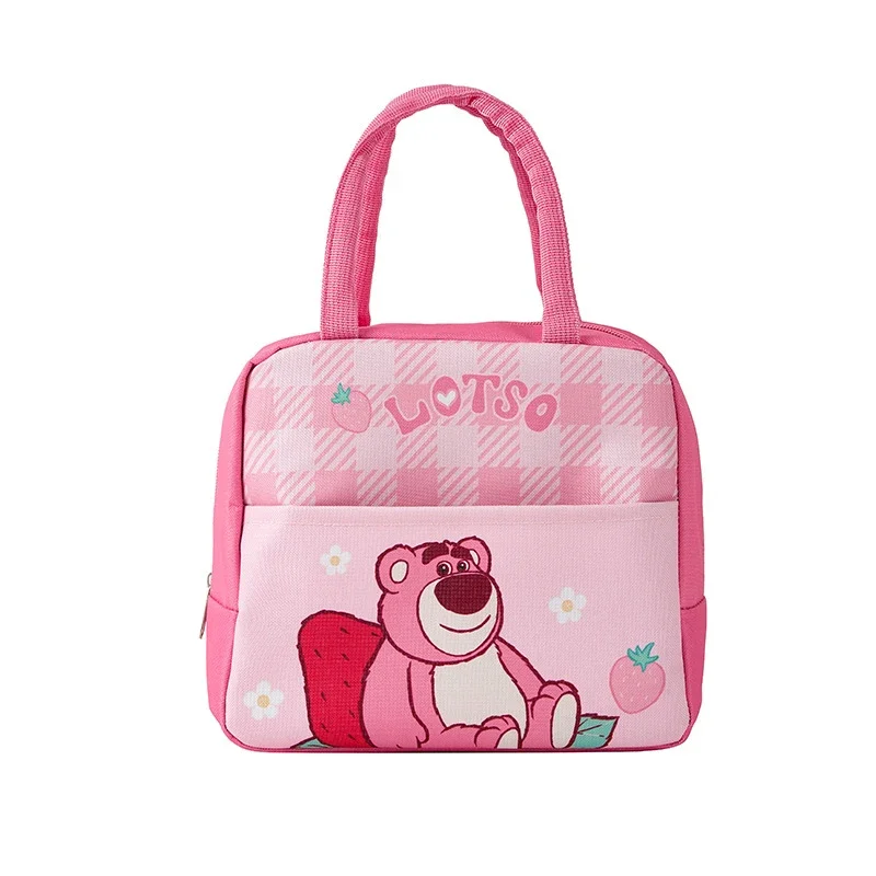 Disney Toy Story Lunch Bag Lotso Cartoon Figure Bento Bags Insulation Keep Warm Canvas Storage Box Portable Picnic Students Meal