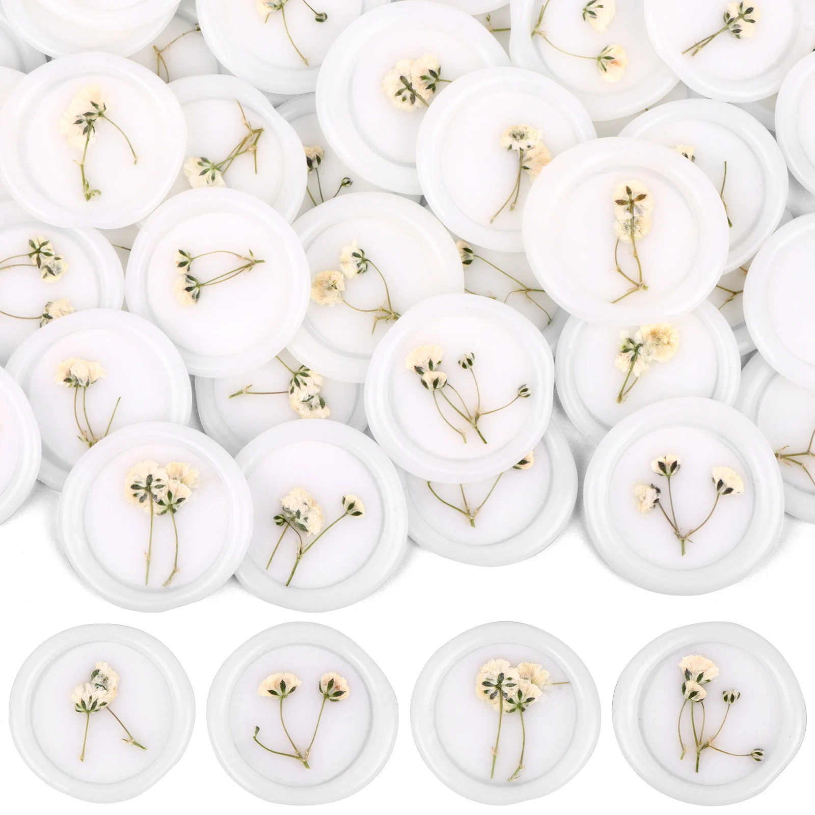 60 Pcs adesivi autoadesivi con sigillo di cera per buste di nozze bastoncini di sigillo di cera floreale a secco per l'alito del bambino adesivo con sigillo di cera per matrimoni B