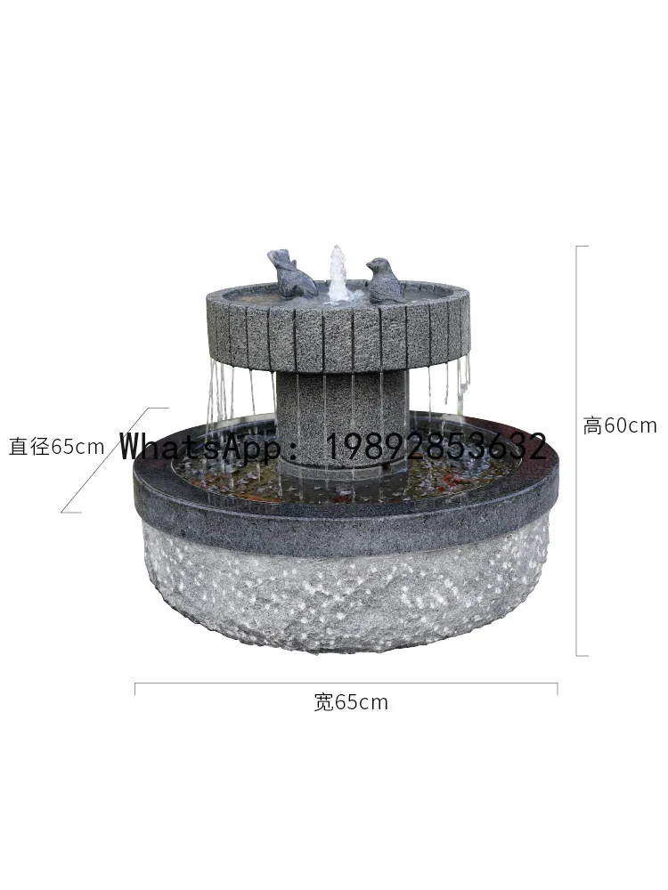 LYY Flowing Water Fountain Ornament Modern Simple Stone Water System Circulating Water Feature Outdoor  Decoration Good Luck