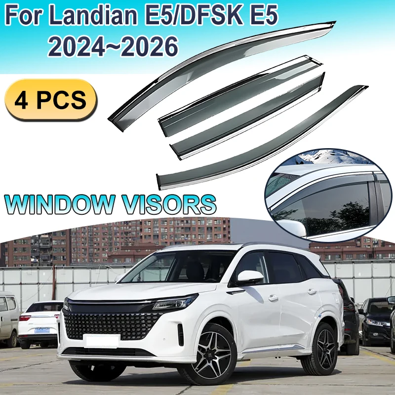 Visière de fenêtre de voiture, déflecteur de pluie, couvercle de Protection solaire pour Landian DFSK E5 Evolute i SPACE, accessoires 2024 2025 2026