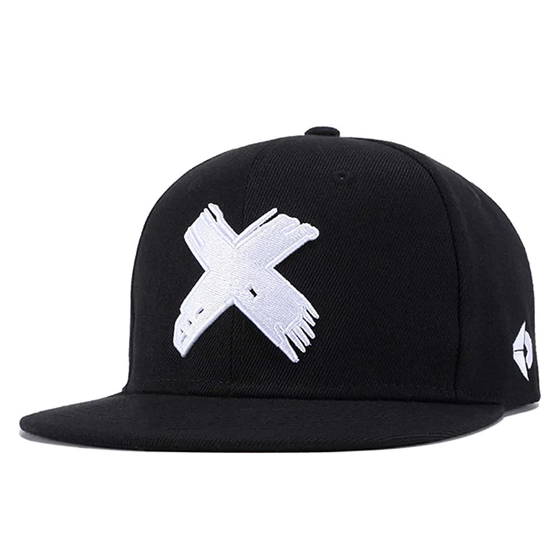 Unisex Simple X Embroidery Hip-hop Hats Outdoor Adjustable Casual Baseball Caps Sunscreen Hat