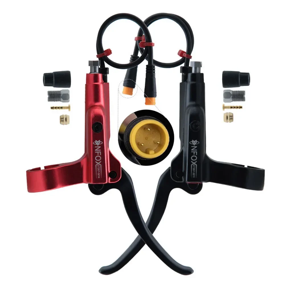 

E-Bike Brake 3 Pin Hydraulic Motor Spare Parts Accessories Aluminum Alloy Black/Red Electric Bike High Quality