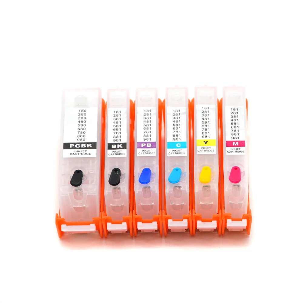 Europe PGI-580 CLI-581 Refill Ink Cartridge with Chip for Canon TS6350 TS6351 TS705 TS8252 TS8350 TS8351 TS8352 TS9150 TS9155