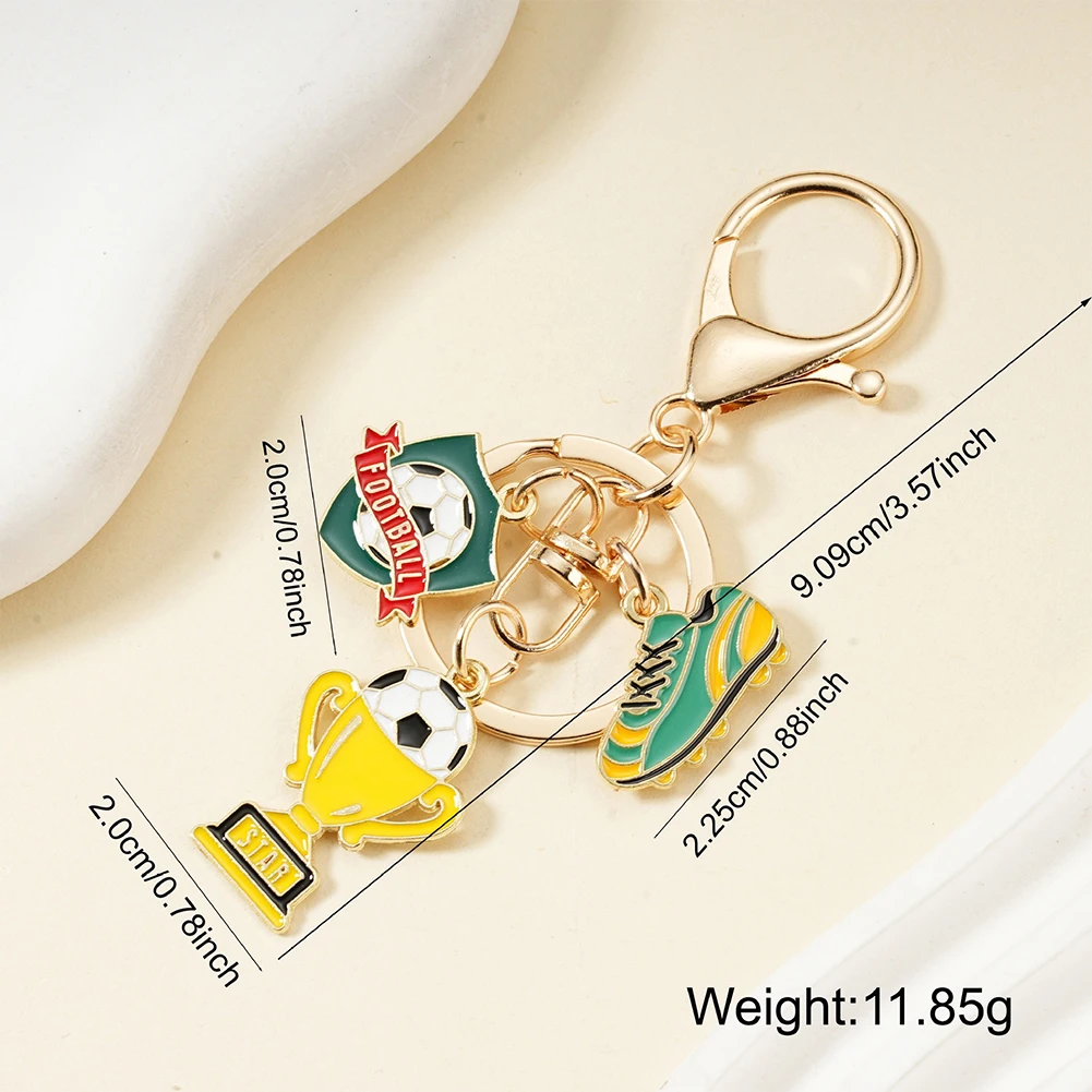Keychain With Soccer Charms Keychain Team for souvenir Accessory 9.06cm 3.57 Inches Football Charm Four Enamel Charms