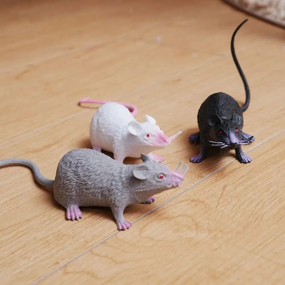 Novelty Lifelike Fake Rat Prop, Small Realistic Mouse Model, Scary Trick Practical Joke for Halloween Party Horror Decor