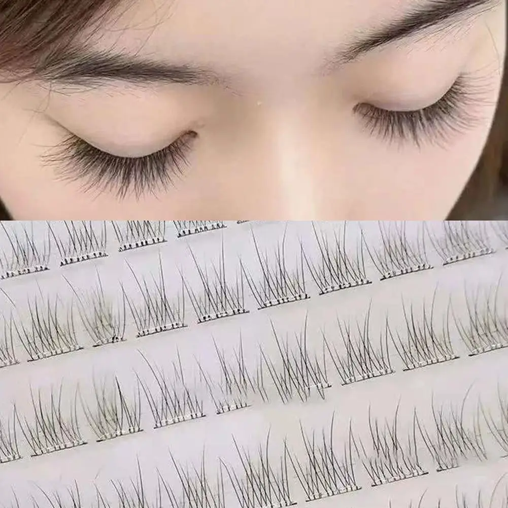 

New Natural Cluster Fishtail Type Dovetail Eyelash Soft False Grafted Extension Premade Thick Tool Volume Makeup Eyelash S6Y9