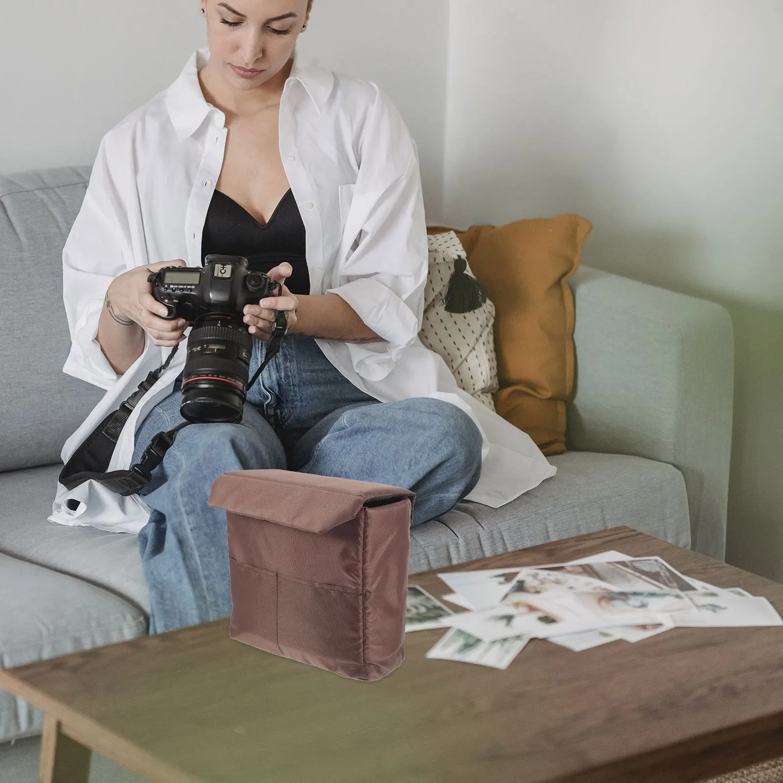 

Padded Camera Insert Bag with Adjustable Dividers Fits Most Backpacks Shockproof Protection for Camera and Lenses Lightweight