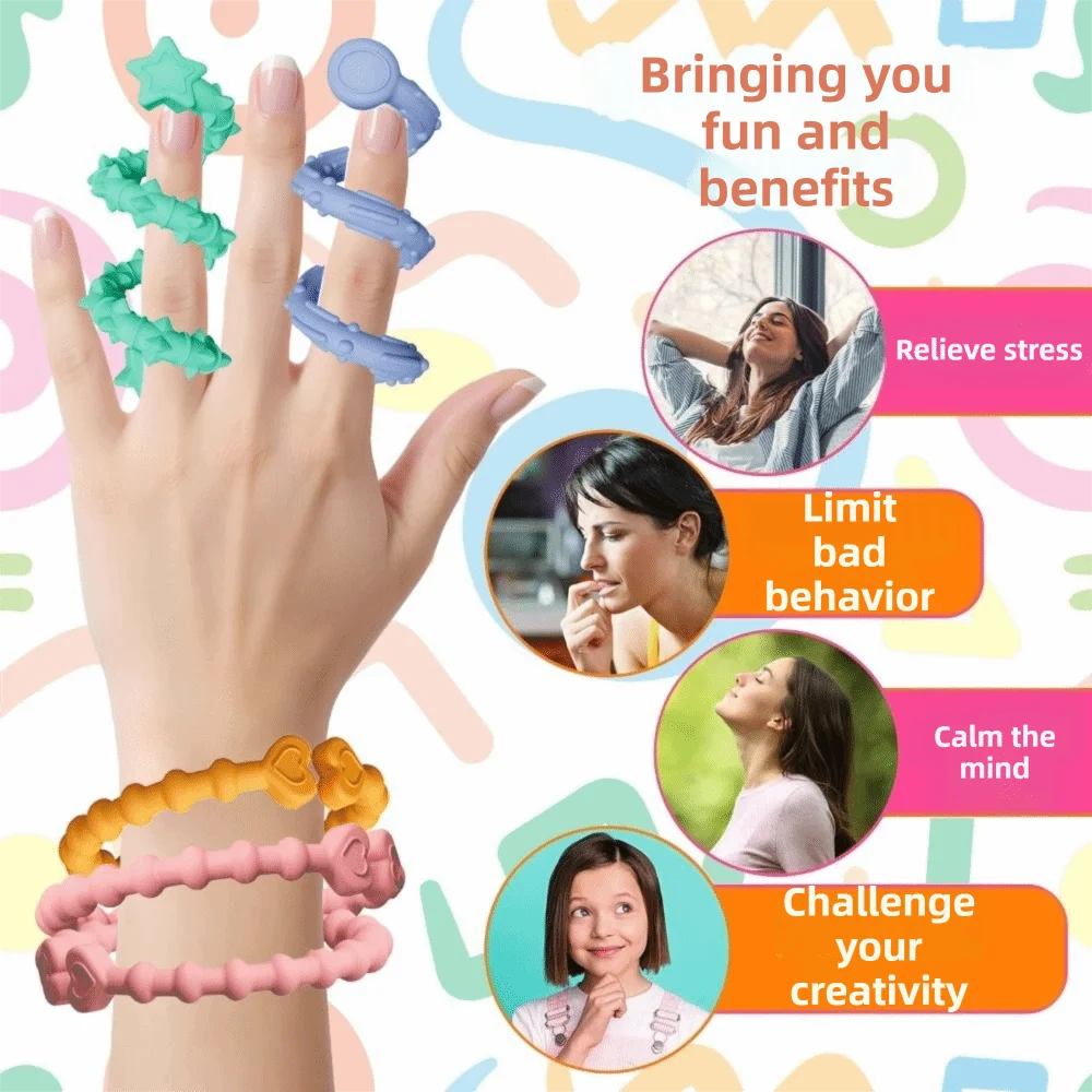 Silicone Textured Sensory Sticks Toy Anxiety Silicone Stress Relief Anti Stress Relief Textured Calming Fidgeting Sensory Toys