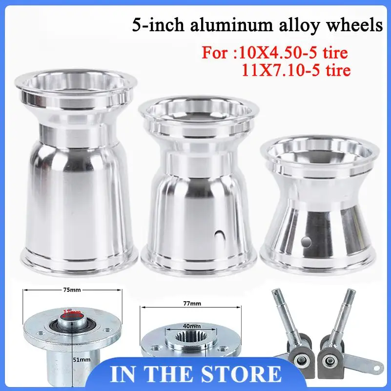 5 inch GO KART wheel rear 11X7.10-5 front 10X4.50-5 Wheel Rim for KARTING ATV UTV Racing Golf Buggy Drift Trike Slick