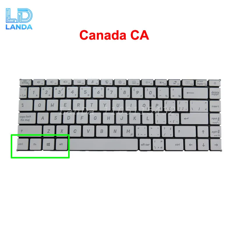 

Клавиатура с подсветкой FR GR IT PO NE CA AR FS для MSI Prestige 14 A10RAS A10RB A10RBS A10SC Prestige 15 A10 A10SC Белая без рамки Новая