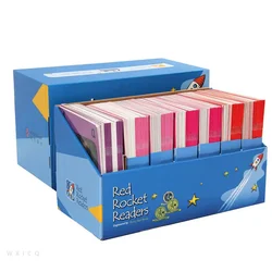 Libro de lectura de cohete rojo para niños, libro de imágenes de iluminación en inglés, caja amarilla, 6-12 años, 144