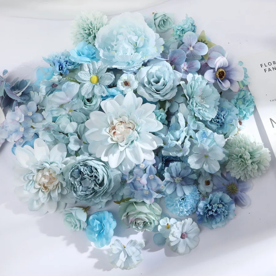 

Mixed Rose Artificial Flowers Silk Fake Flowers Heads for Room Home Decor Wedding Decoration DIY Craft Garland Gifts Accessories