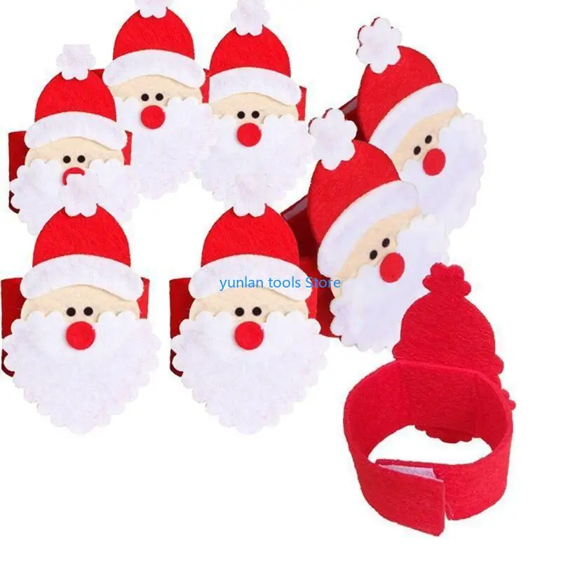 

50 фунтов 4PCS/SET Рождество Санта -Клаус Кольца кольца Сервозита держатель держатель Стол Дорнали Рождественский Сваренная год