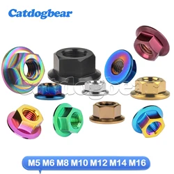 Catdogbear Titanium Nut M5 M6 M8 M10 M12 M14 M16 Flange Nuts for Bicycle Motorcycle Car