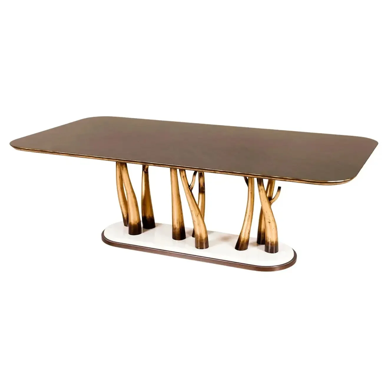 Dining room furniture Light luxury branch design marble table Household rectangular 8 seat dining table