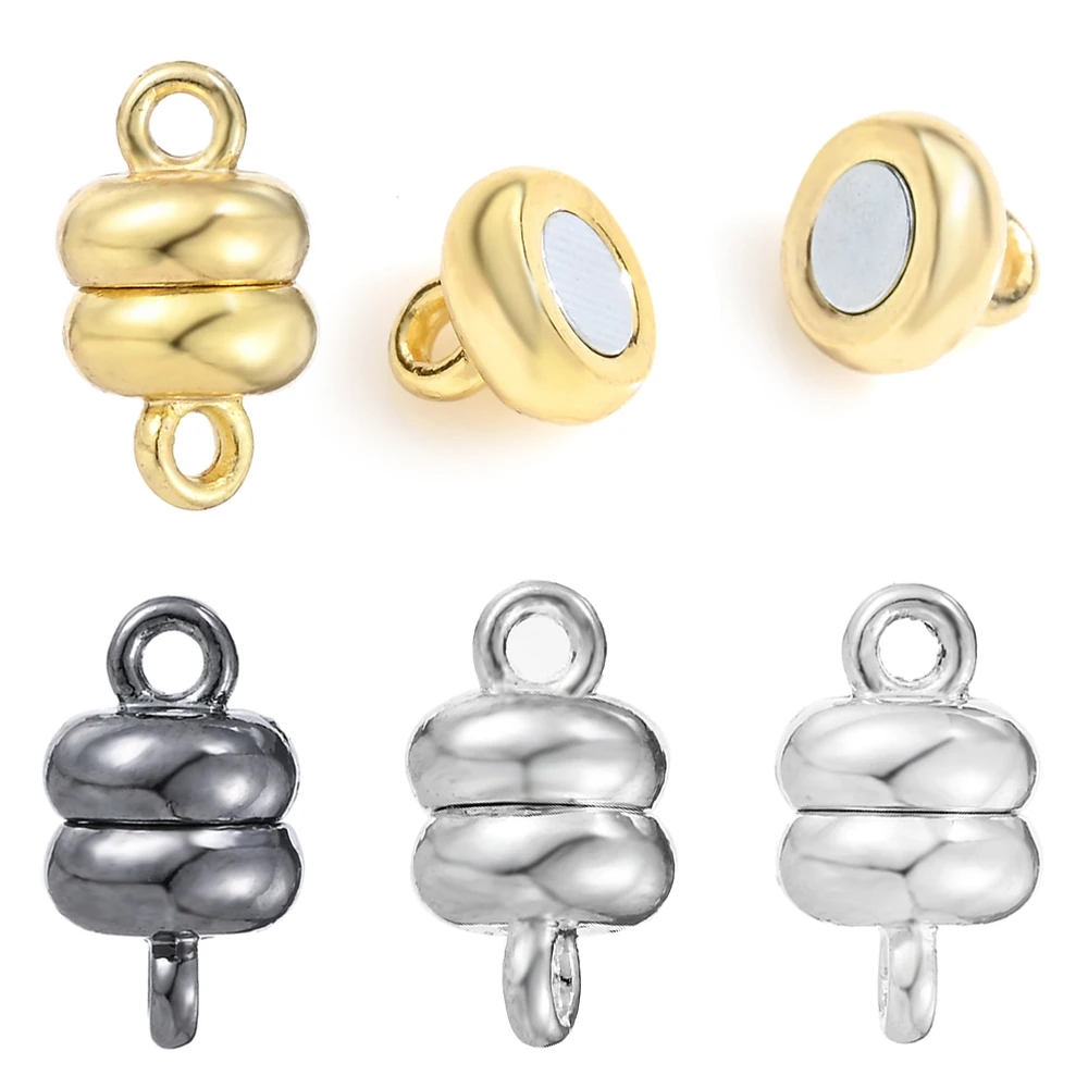 5Pcs 7×12mm Apple Shaped Zinc Alloy Magnetic Clasps, Mixed Color Magnet Jewelry Connectors For DIY Bracelet Necklace Making