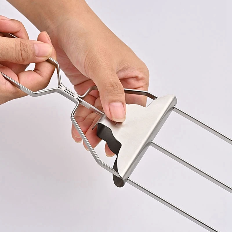 Modules de Barbecue à Trois Voies en Acier Inoxydable, Curseur Poussoir Facile à Utiliser, Parfait pour les Viandes, Accessoire Durable