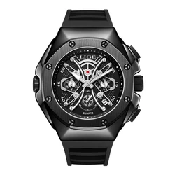 LIGE New High Quality Men Watch Luxury Man Quartz Wristwatch Waterproof Luminous Date Stainless Steel Men's Watches Casual Clock