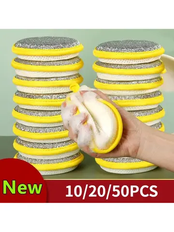 10/20/50PCS Double Side Kitchen Scrub Sponges, Reusable Dishwashing Sponge for Pot Pan Dish Cleaning