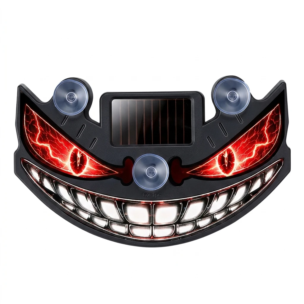 1PC Car Warning Light ABS PC Solar Powered for Truck Van SUV Vehicle Rear Triangle Window Decoration Waterproof Durable