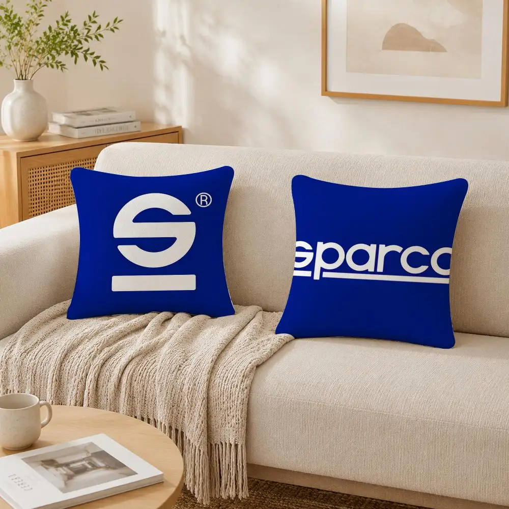 Fashion S-Sparco Logo Cushion Cover Plush Decorative Pillow Case With Hidden Zipper Cutecore Room Decor For Home
