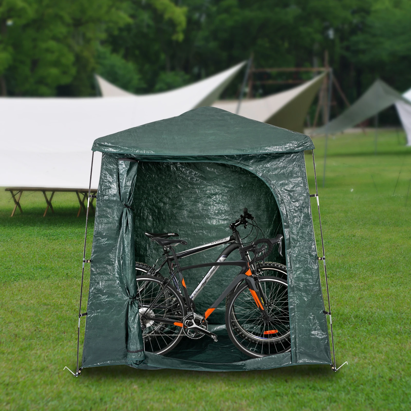 

Storage Tent Bike Storage shed Waterproof Garden Backyard Storage Buildings Sheds Heavy Duty Space Saving All Season Reusable