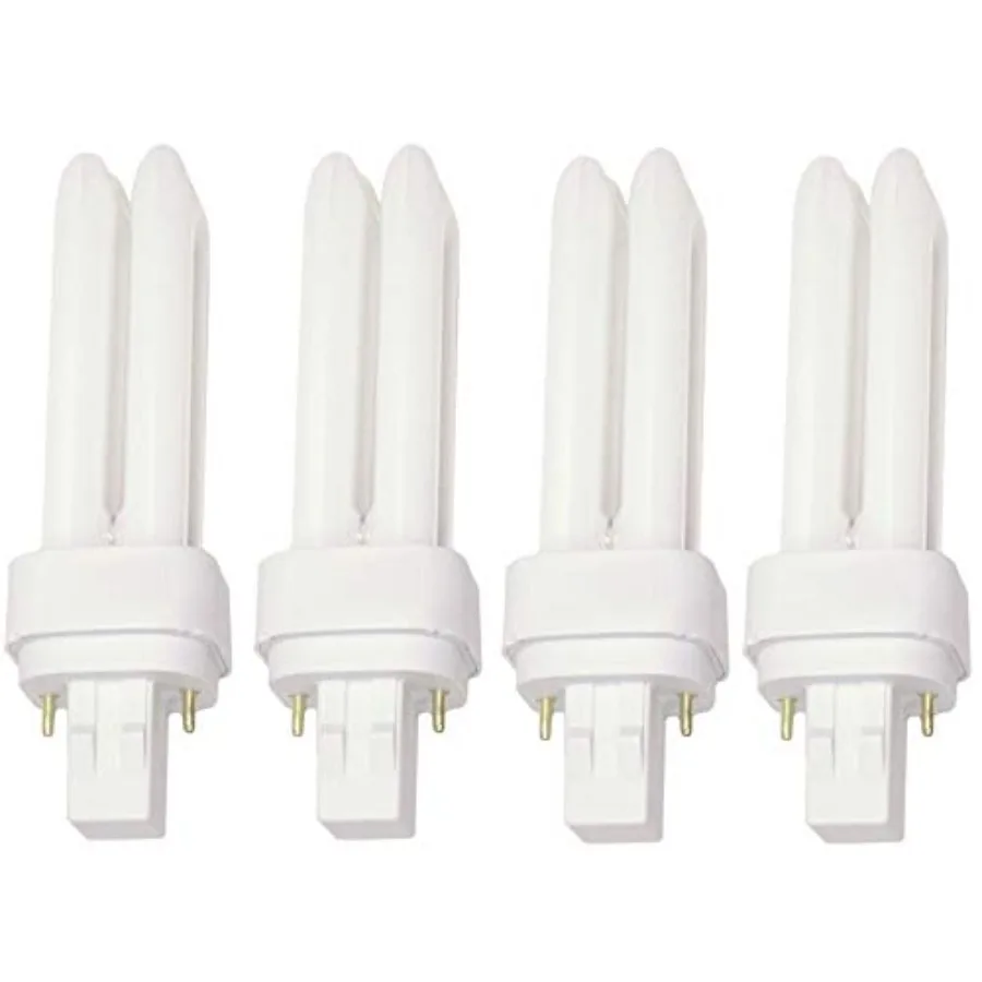 13 Watt CFL Light Bulbs 2 Pin GX23-2 Base Cool White 13W High Output 800 Lumens Double Tube Compact Fluorescent Light Bulbs Plu