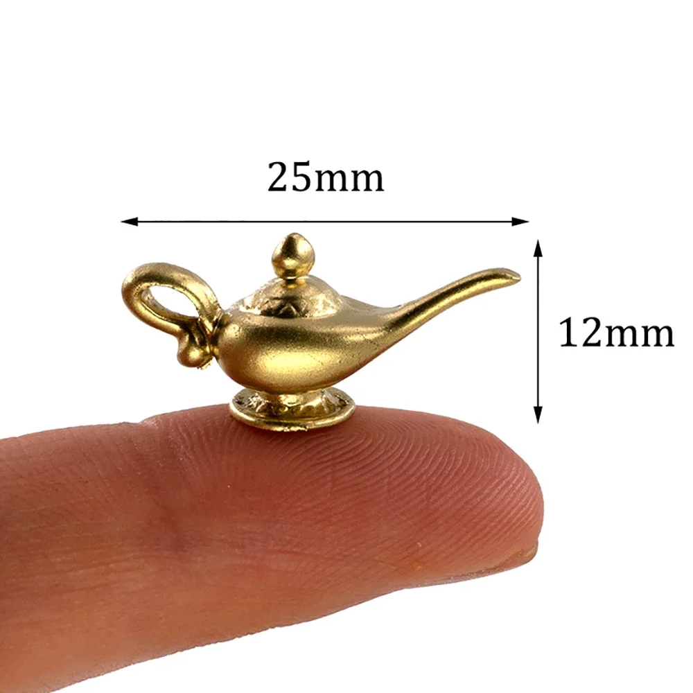 2Pcs 1/12 Dollhouse Accessories Mini Metal Teapot Miniature Kettle Tea set Milk Pot Model for Doll House Home Decoration bjd
