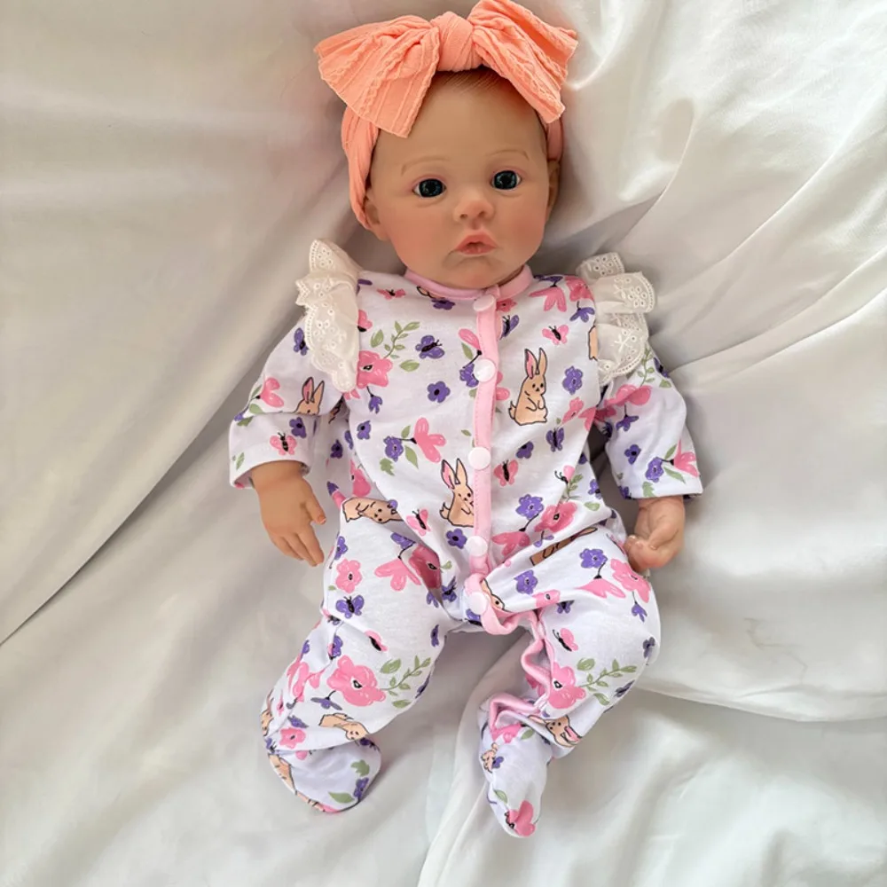 Bambola Reborn Meadow 45CM, 100% Fatta a Mano, Morbida al Tatto, Realistica, Neonato da Collezione, con Vene Visibili, Boneca Reborn