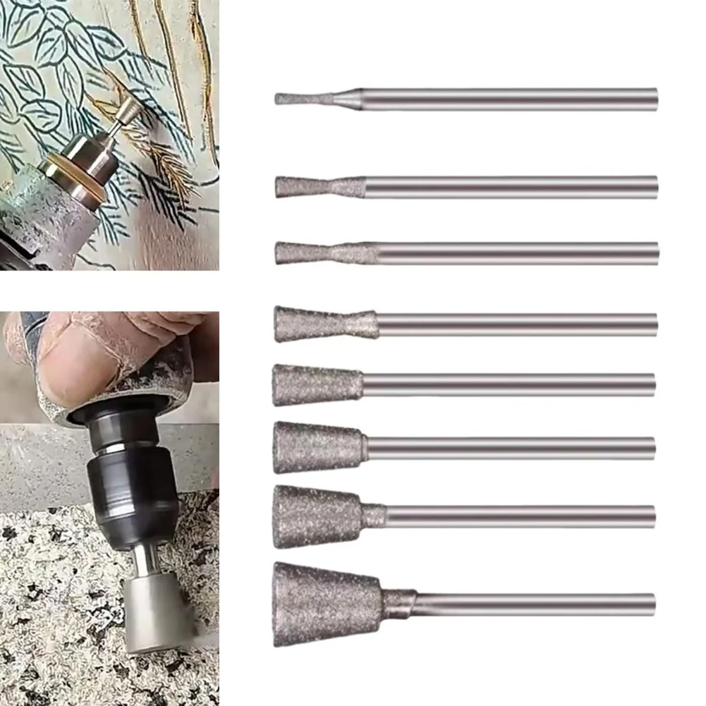 DIY Engraving 0.8 7mm Diameter Grinding Bit Grinder Electroplated Head Round Handle Design Suitable For Hand Drills