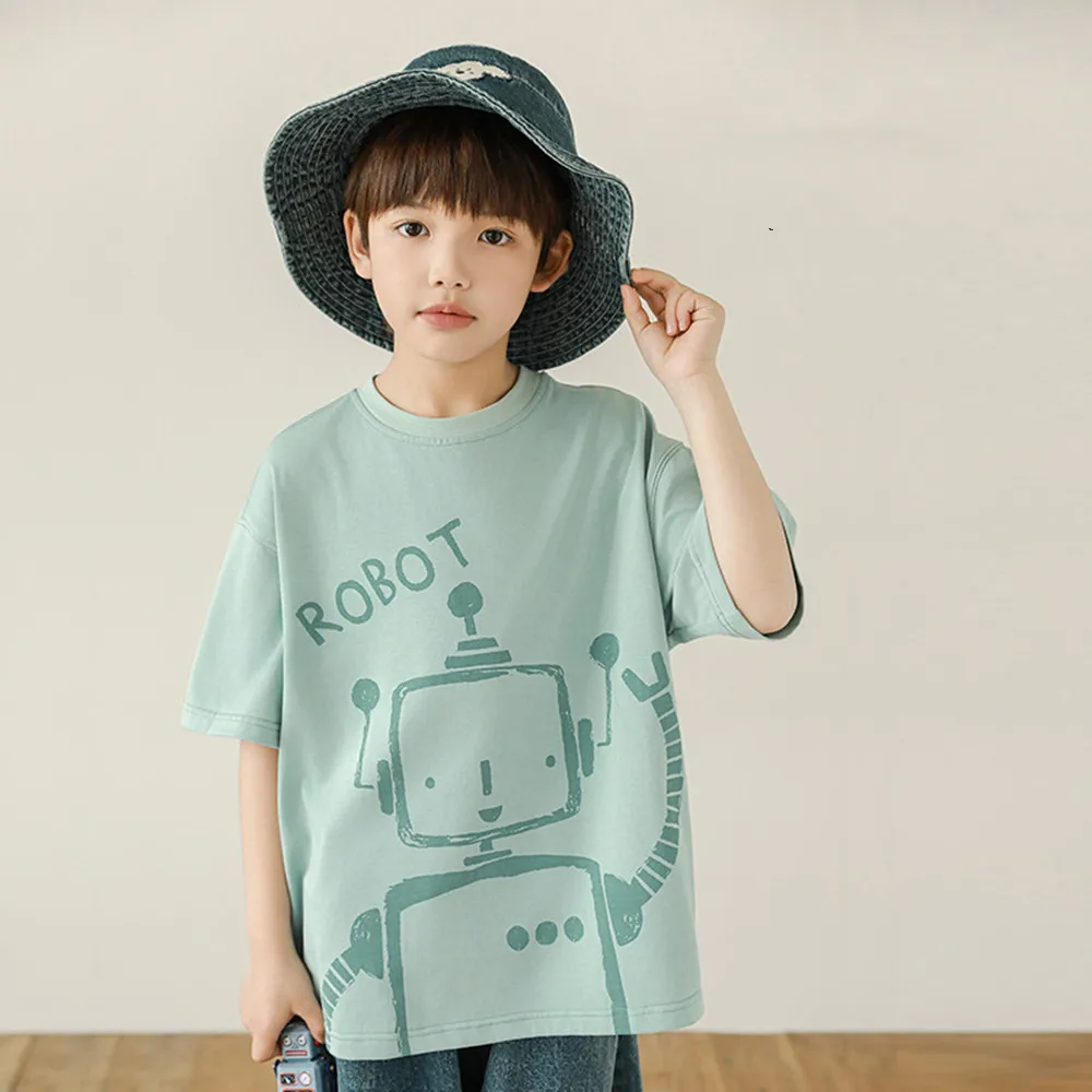 

kids boys clothes boys clothing Boys' Summer T-shirt Cartoon robot pattern printed short sleeved T-shirt