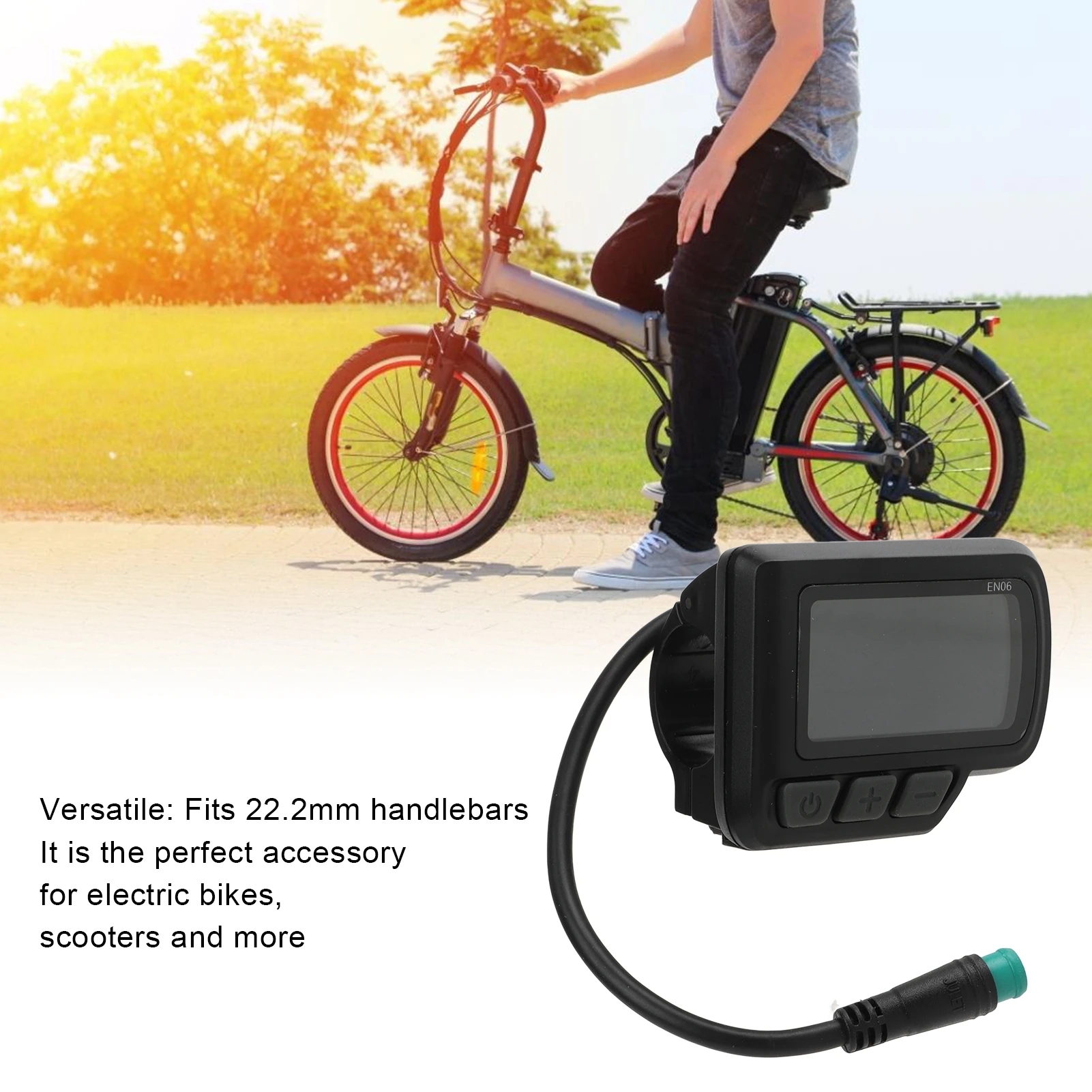 

Electric Bike EN06 Display PVC Electric Cycling LCD Display Meter Reflect Battery Power Waterproof for Mountain Bike