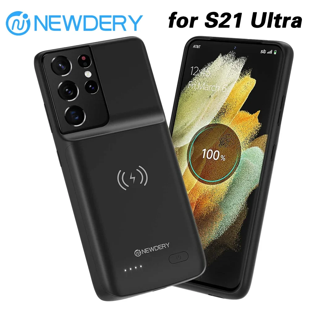 

Battery Case for Galaxy S21 Ultra External Battery Charger Case 4700mAh Wireless Charging Power Case Power Bank