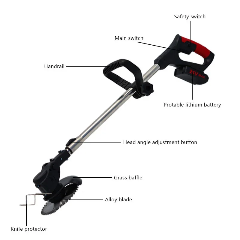 LARIX Home Cordless Power String Lawn Edger Electric Wireless Power String Trimmer Lawn Mower