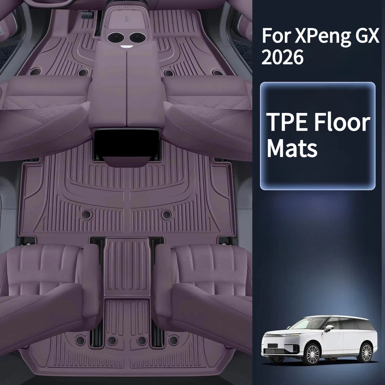 For XPeng GX 2026 Full-Coverage TPE Floor Mats Scratch-Resistant and Wear-Resistant Double-Layer Carpet Upgrade Accessories