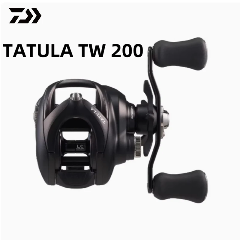 25 Novos Carretilhas de Pesca Daiwa Tatula TW 200 Black Spider com Relação de Engrenagem 6.3/7.3/8.4, Carretel de Alumínio em Formato de Gota d'Água