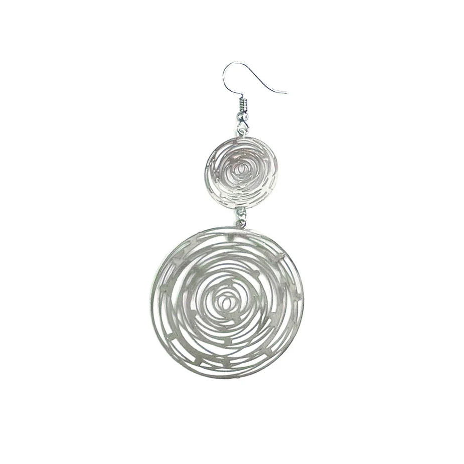 Fashion Large and Small Rose Shape Vortex Wafer Earrings Gorgeous Women Ornaments Light Earrings