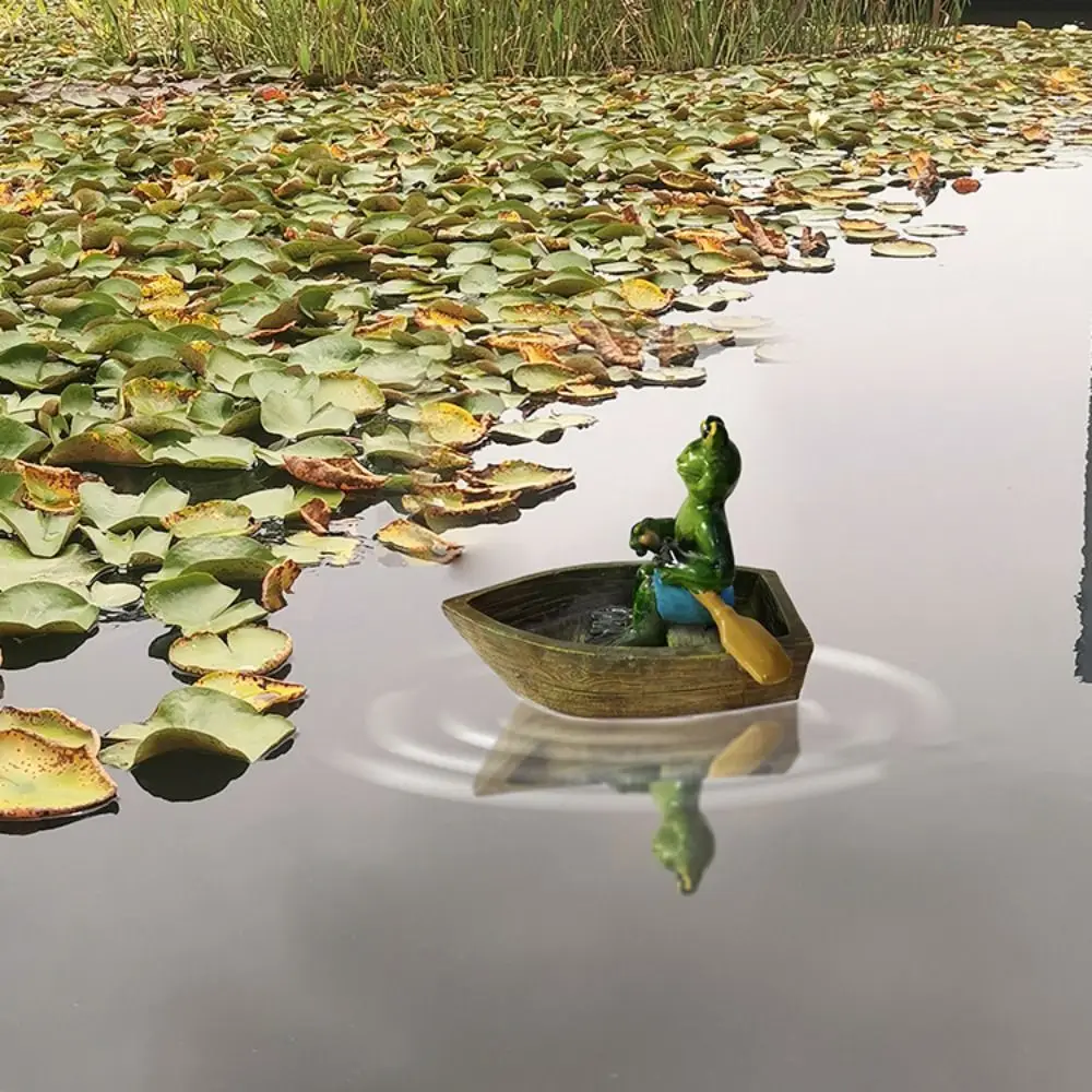 

Funny Resin Frog Statue Cute Cartoon Miniatures Figurine Waterproof Floating Pond Ornament Outdoor