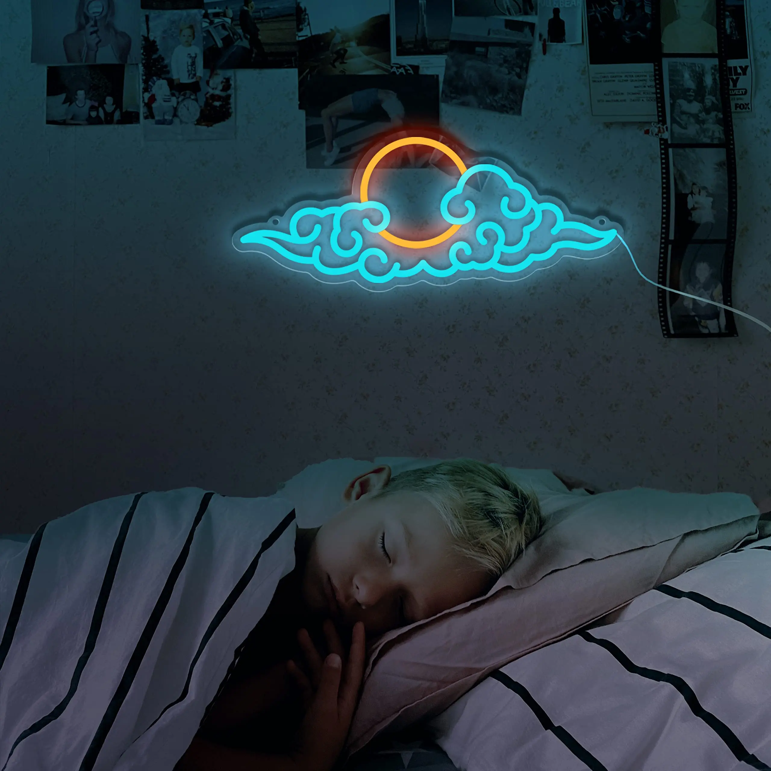 Anime Neon Sign Led Cloud Neon Signs for Wall Decor Gaming Neon Sign for Teen Boys Room Decor Anime-themed Wall Decoration