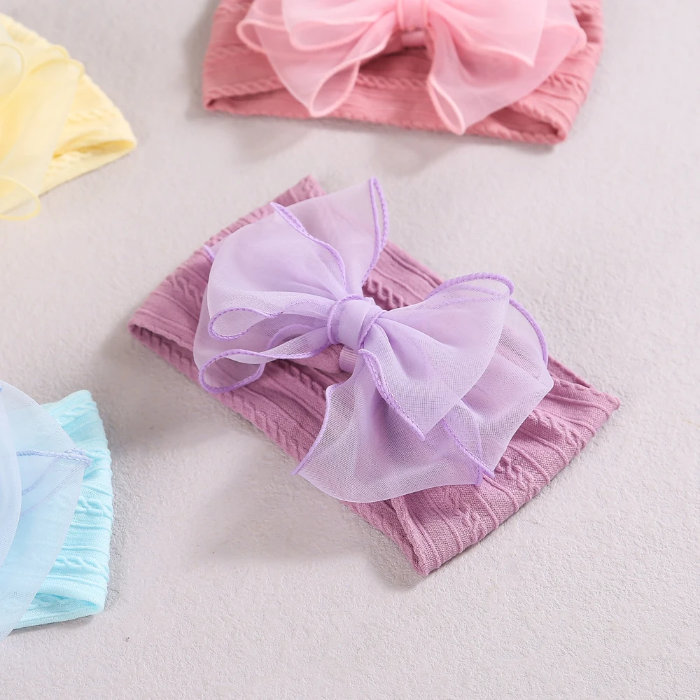 Baby Headband Super Stretchy Soft Gauze Bows Hair Bands Head Wrap Hair Accessories for Newborn Baby Girls Infant Toddlers Kids