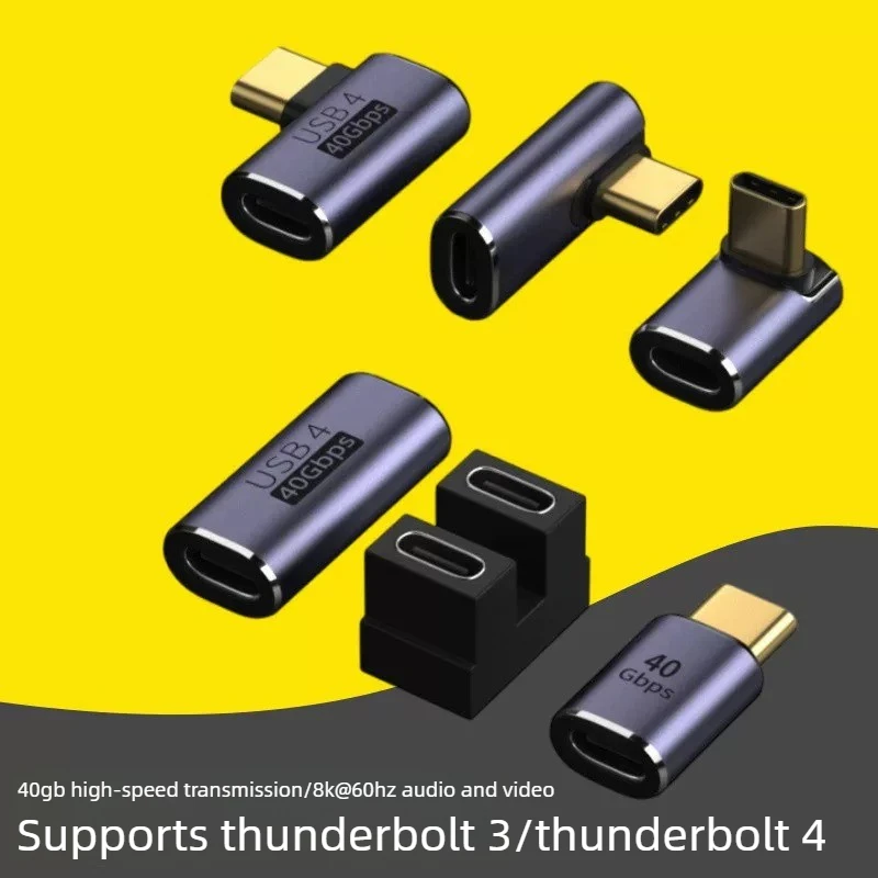 40MB/s 40Gbps Usb C Angle 180 Degree Adapter Thunderbolt 3 4 Usb 2/4 Type C Male To Female Converter 100W Fast for phone Tablet
