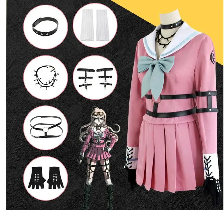 Danganronpa V3 Miu Iruma Kostum Cosplay Untuk Wanita Gaun Anak Perempuan Seragam Pakaian Dengan Wig Halloween Karnaval Untuk