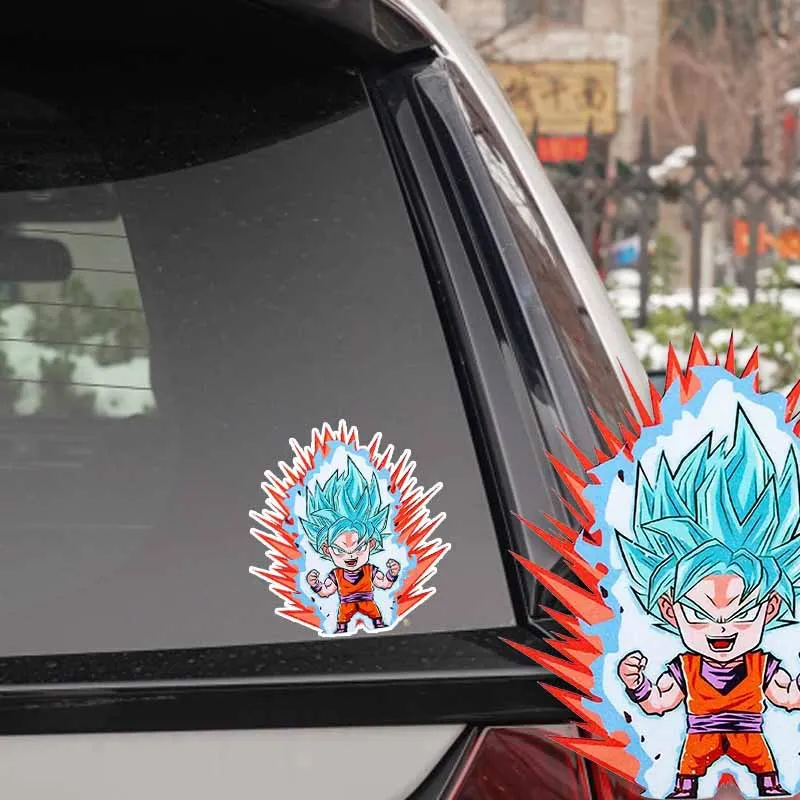 Pegatina de Anime de Dragon Ball para niños, decoración de coche de transformación de Super Saiyan, Son Goku, Vegeta IV, grafiti, juguete, regalo de cumpleaños