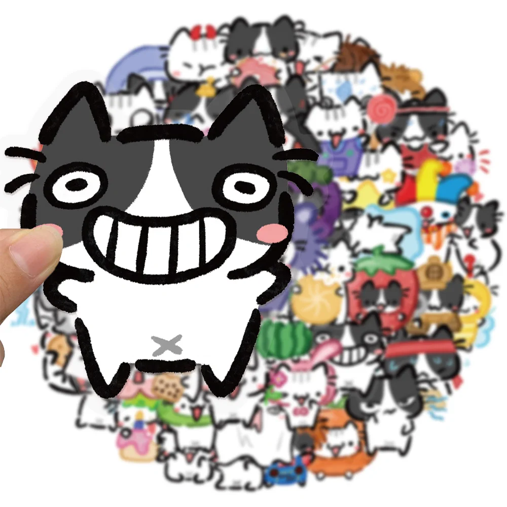 54PCS Nette Spaß Katze Aufkleber Scrapbooking Collage Material DIY Skateboard Gepäck Gitarre Telefon Fall Fahrrad Dekoration Aufkleber